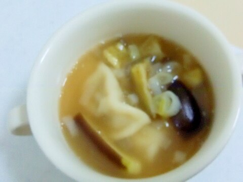 茄子と水餃子の中華スープ＋＋